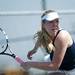 Saline #1 singles player Mary Hannah's follow through on a serve on Saturday, April 27. Daniel Brenner I AnnArbor.com